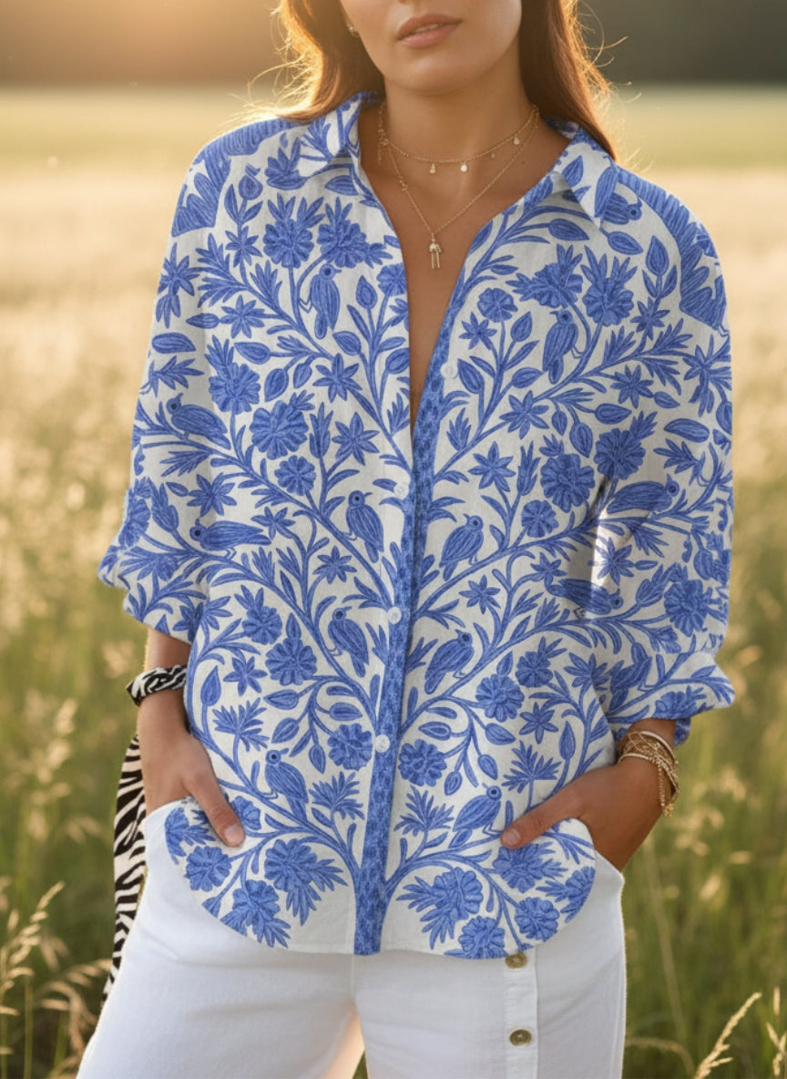 Frederikke | Blue Garden Blouse