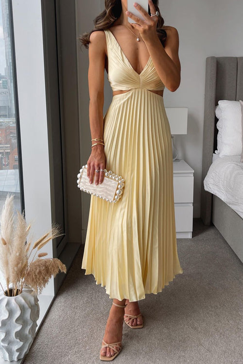 Rhiannon - High Waist V-Neck Long Maxi Dress