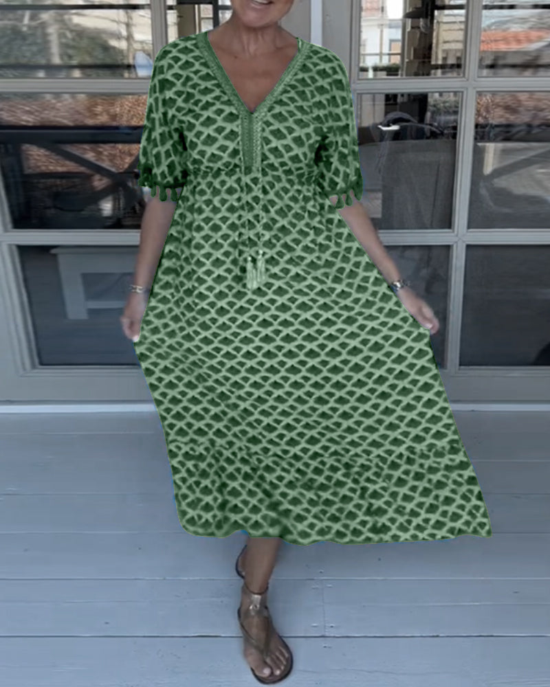 Winona - Summer V-Neck Tassel Dress