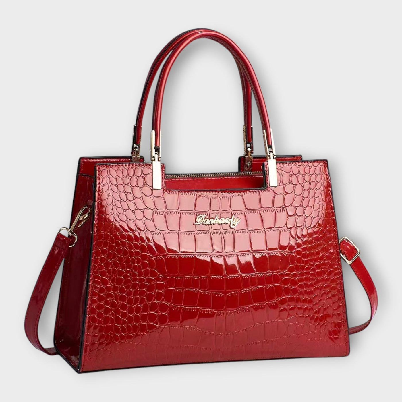 Madison - Glossy Crocodile Pattern Handbag