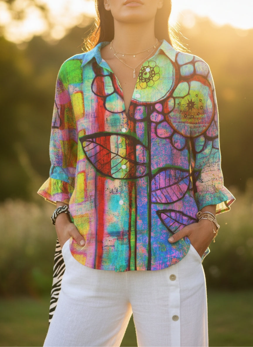 Fenna | Artistic Bloom Blouse