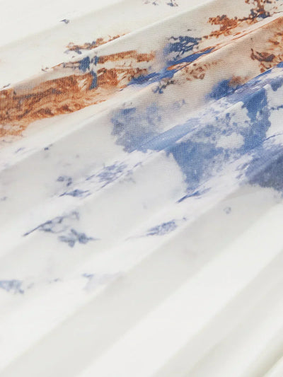 Halston - Elegant V-Neck Puff Sleeves Maxi Dress