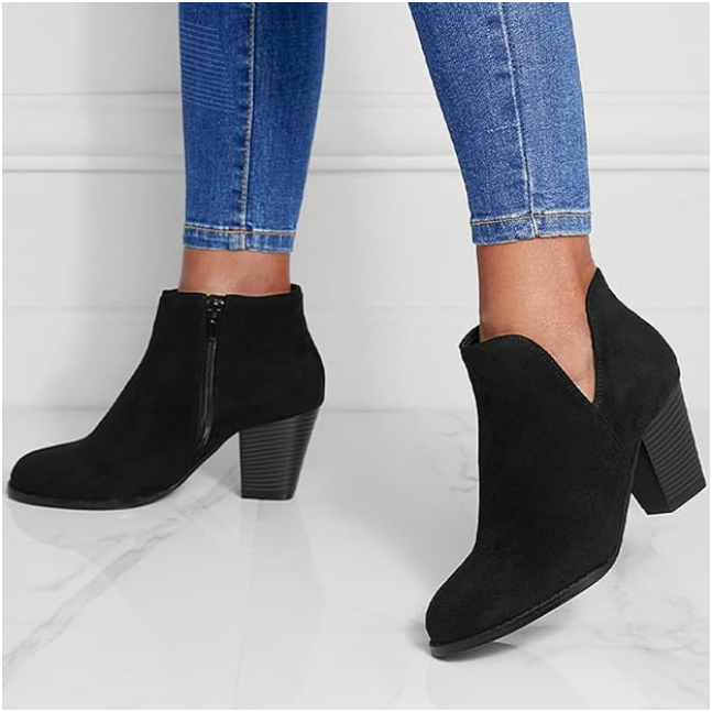 Hailey | Pointed Ankle Boot With Suede Effect