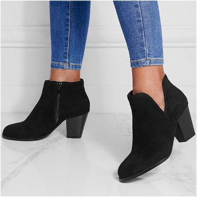 Hailey | Pointed Ankle Boot With Suede Effect
