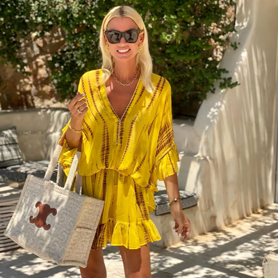 Adalyn - Chic V-Neck High Waist Mini Dress